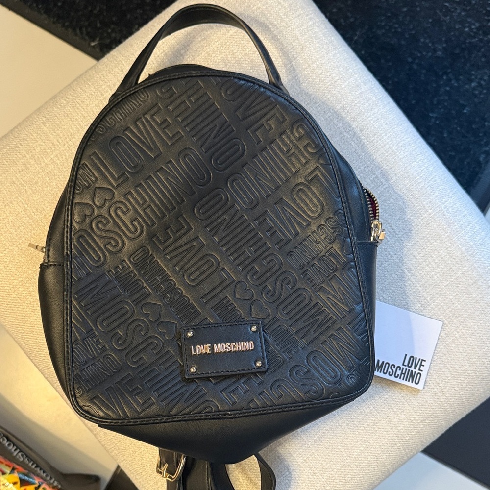 Love Moschino Embossed Black Backpack